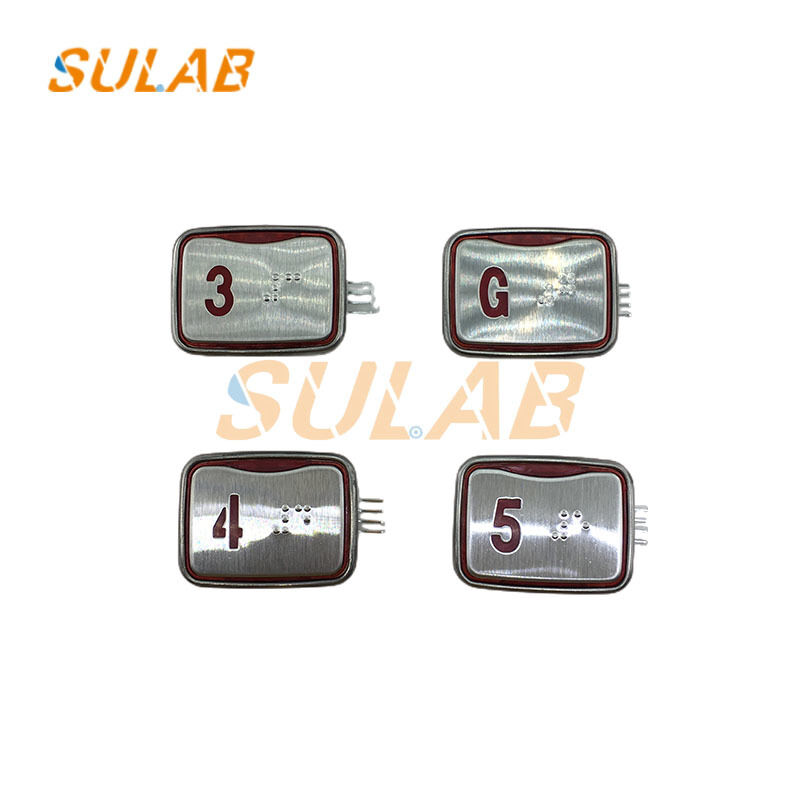 Sigma MTD265 Rectangular Push Button for LG/XIZI OTIS Elevator with Braille Legend and 3-Pin Plug-in